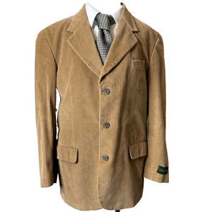 VTG Hill & Archer Men's 100% Cotton Corduroy 3-Button Blazer/Jacket Camel • 44R